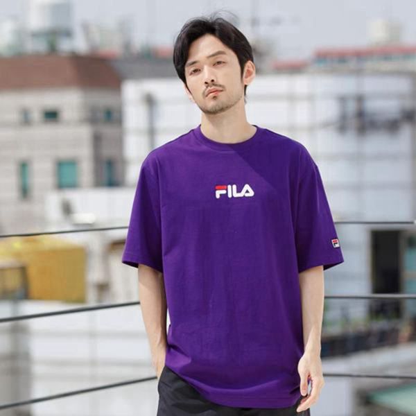 Camisetas Manga Corta Fila Hombre Moradas - Artist Graphic S/S - España 759028GCP